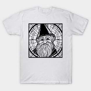 Stained Glass Gnome (Black) T-Shirt